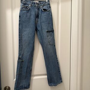 Zara Cargo Pockets JEANS SIZE 2